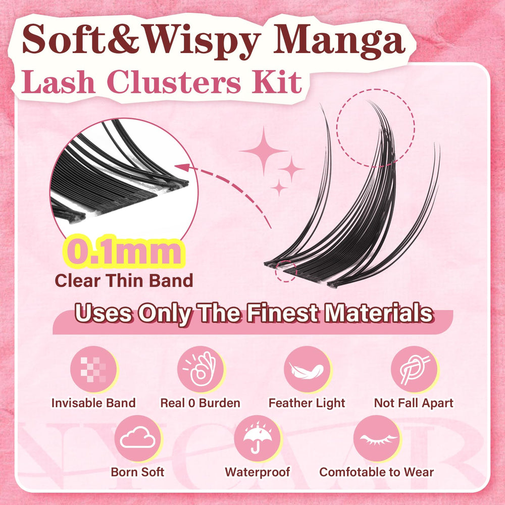 NYCAAR Fairy Lash Clusters 8-18mm lengths for customizable anime looks