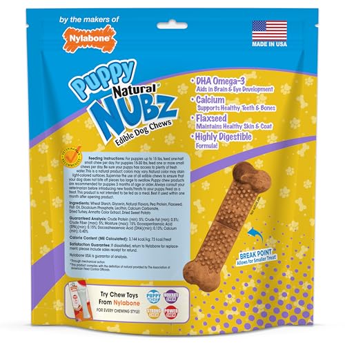 Nylabone Nubz training rewards redirect chewing to positive activity.