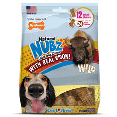 Nylabone Nubz Wild packaging showcases premium USA-made dog chews.