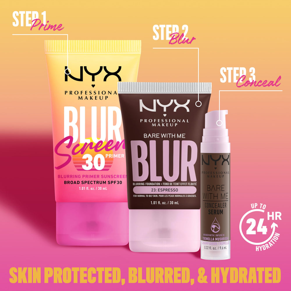 NYX Blurscreen Primer delivers a matte finish after application.