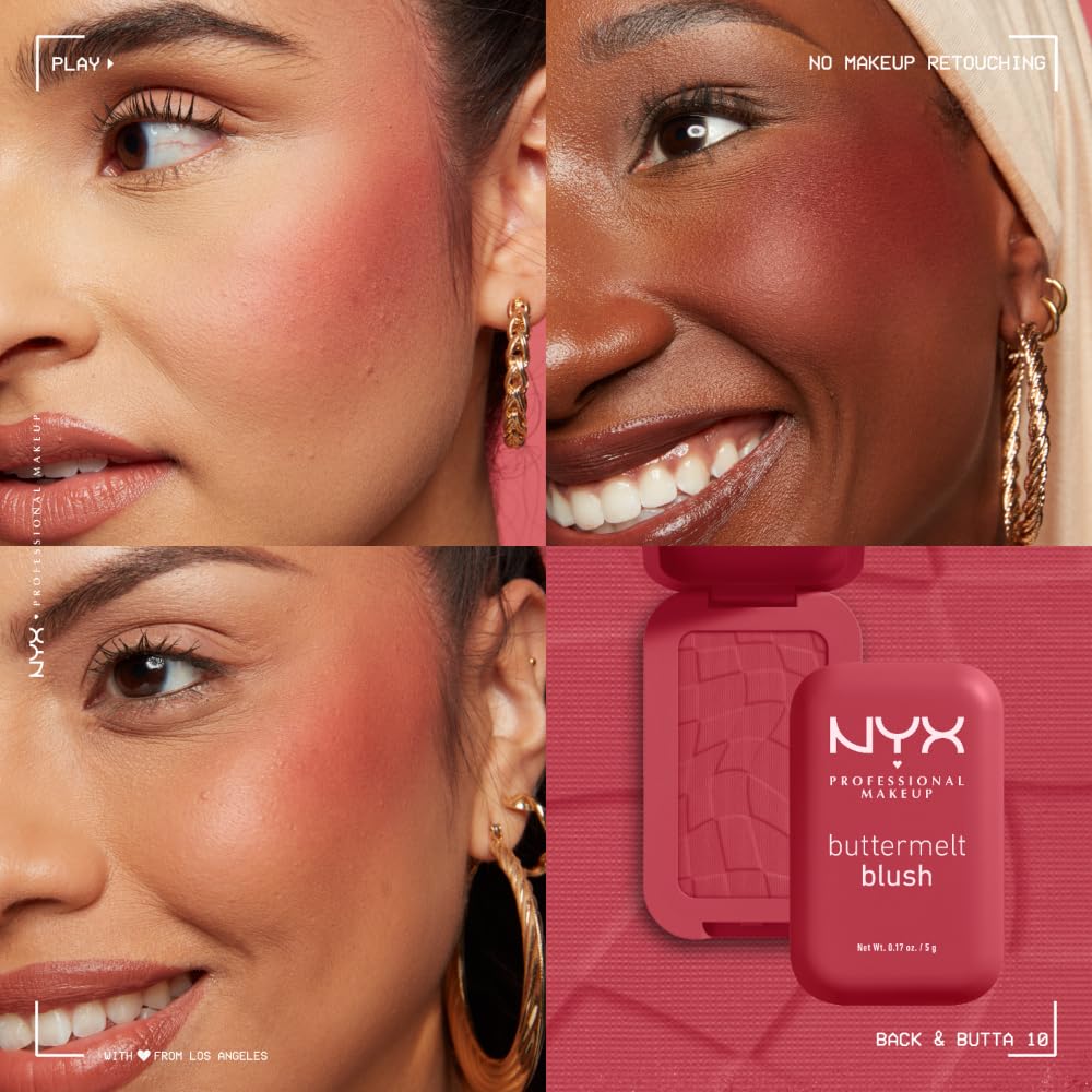 Application with brush demonstrating easy blending with Buttermelt blush