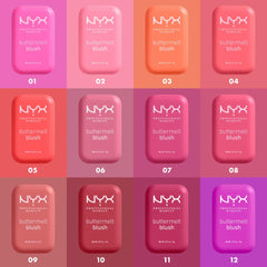Soft matte finish on the cheek from NYX Buttermelt blush for natural flush