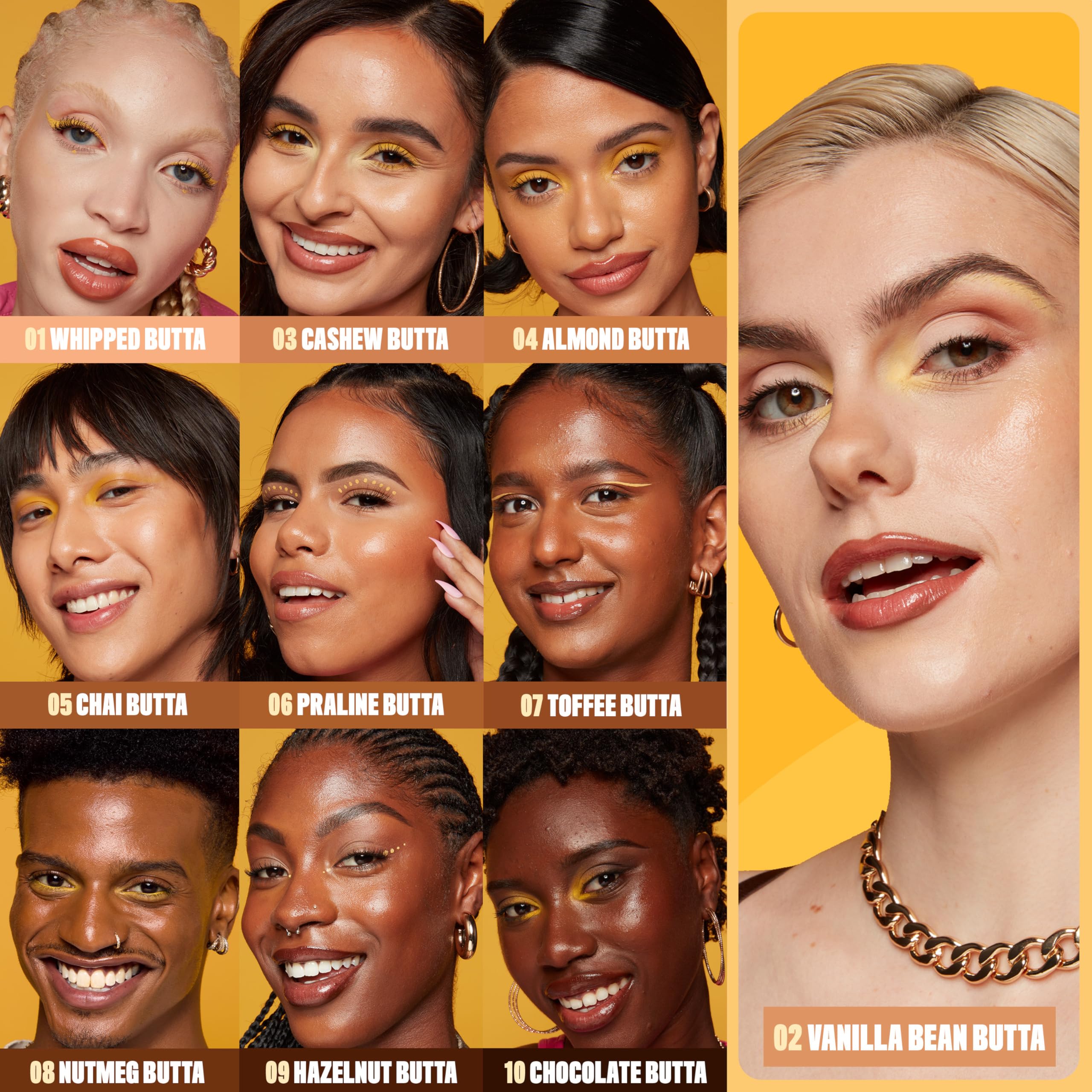 NYX Buttermelt Glaze before-after face demonstrates soft, luminous results
