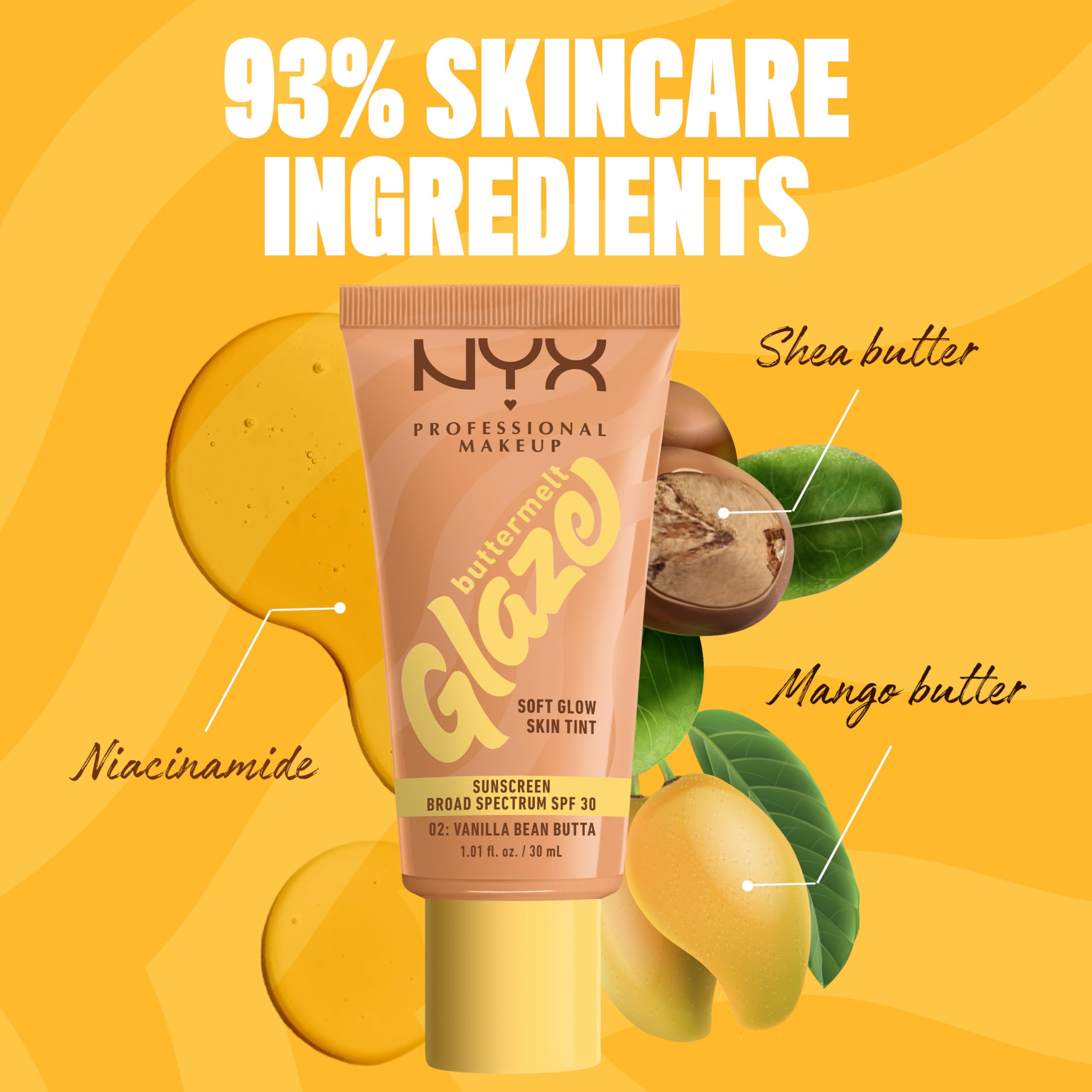 NYX Buttermelt Glaze packaging tube on display suggests easy daily use
