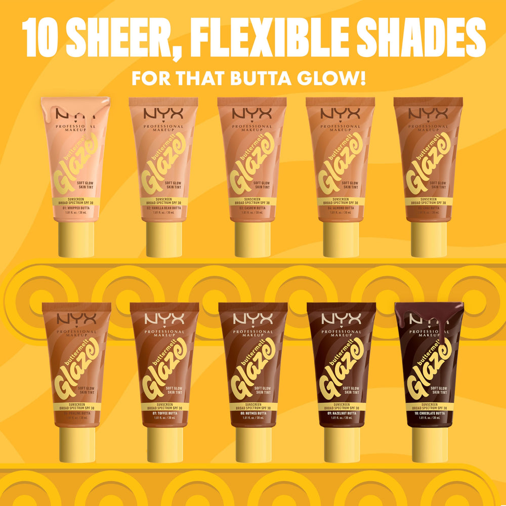 NYX Buttermelt Glaze water-resistance shot hints long wear through the day