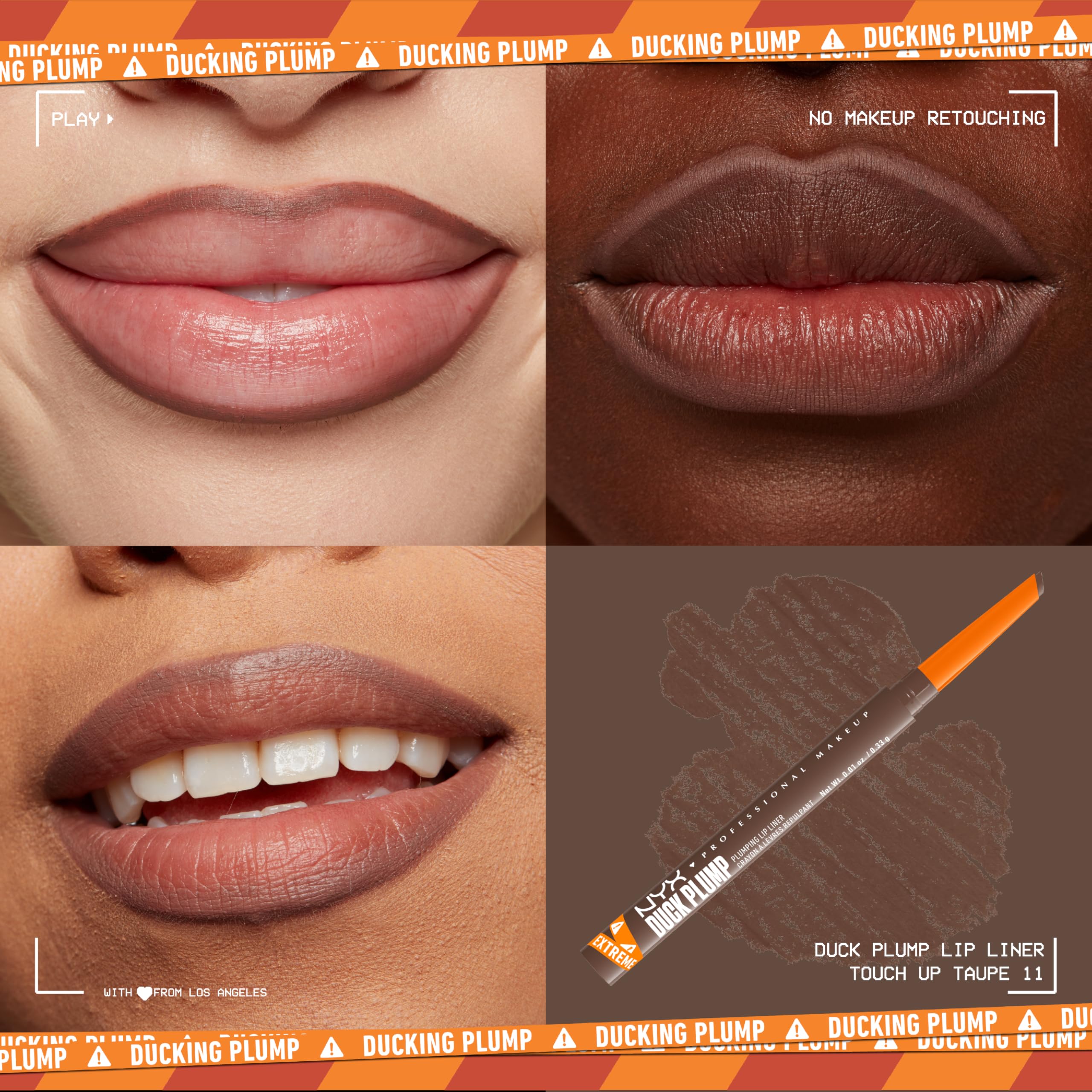 Nyx Duck Plump Lip Liner dual-edge precision-tip in action for clean lines.