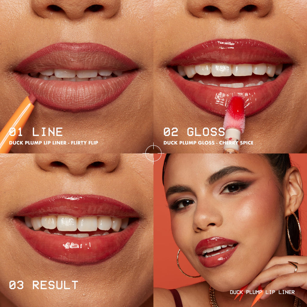 Nyx Duck Plump Lip Liner packaging closeup showing dual-edge tip design.