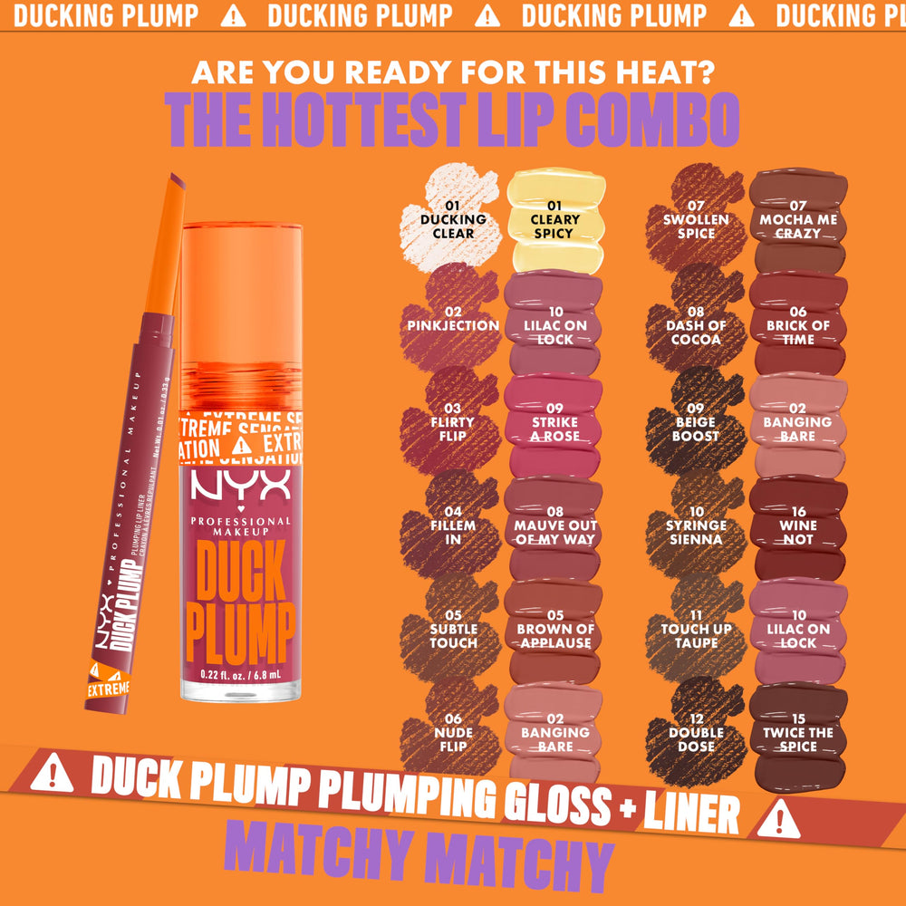Nyx Duck Plump Lip Liner matte-and-plump shade range idea for collection.