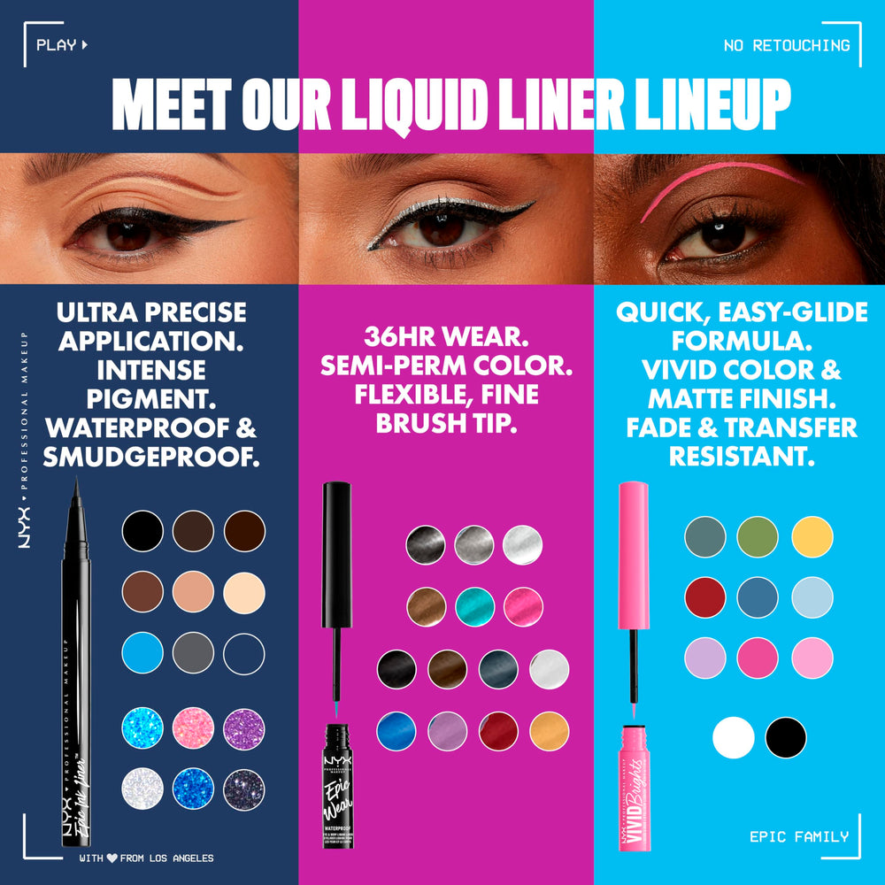 NYX Epic Ink Liner navy application for quick, effortless eyeliner