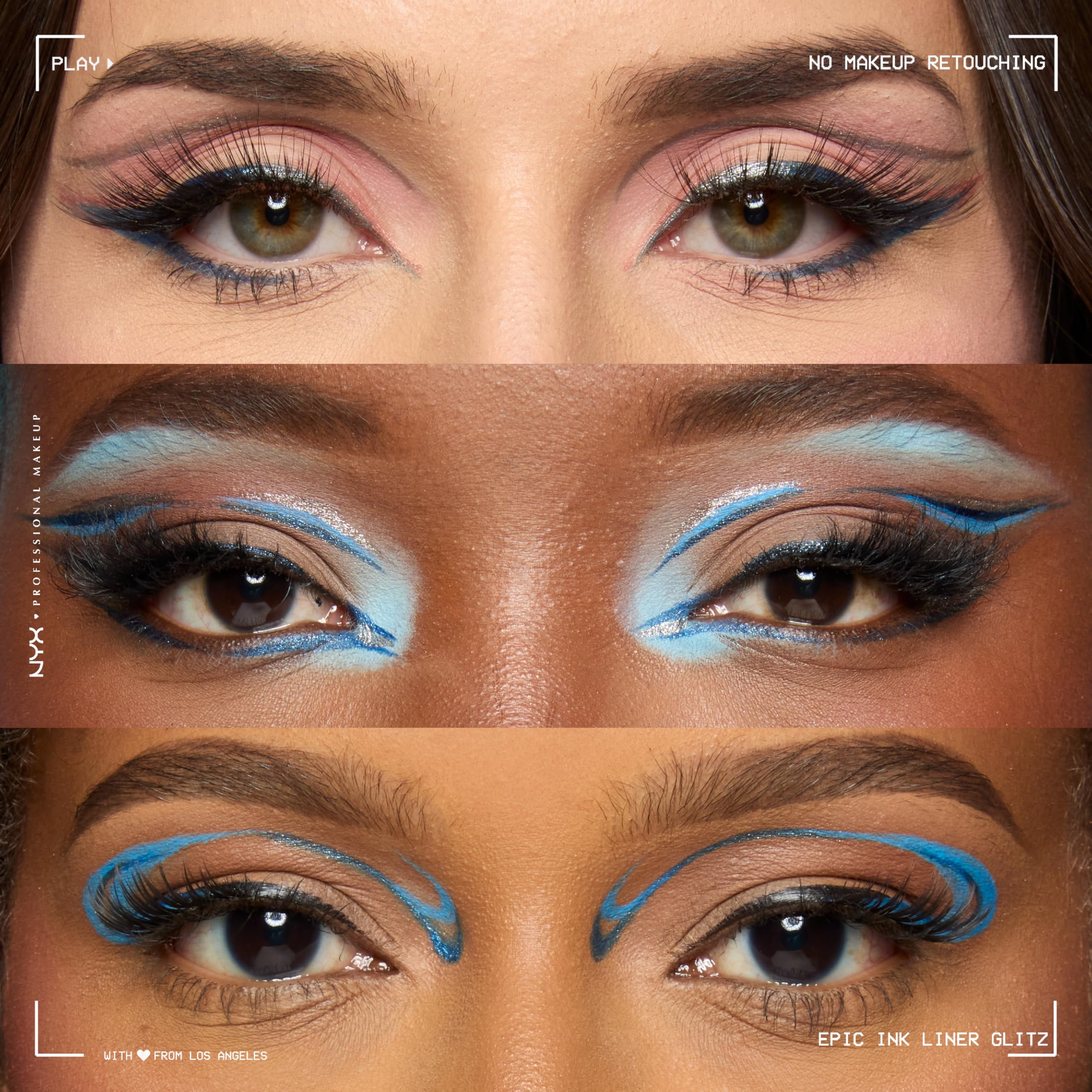 NYX Epic Ink Liner navy precise tip enables clean, single-stroke lines