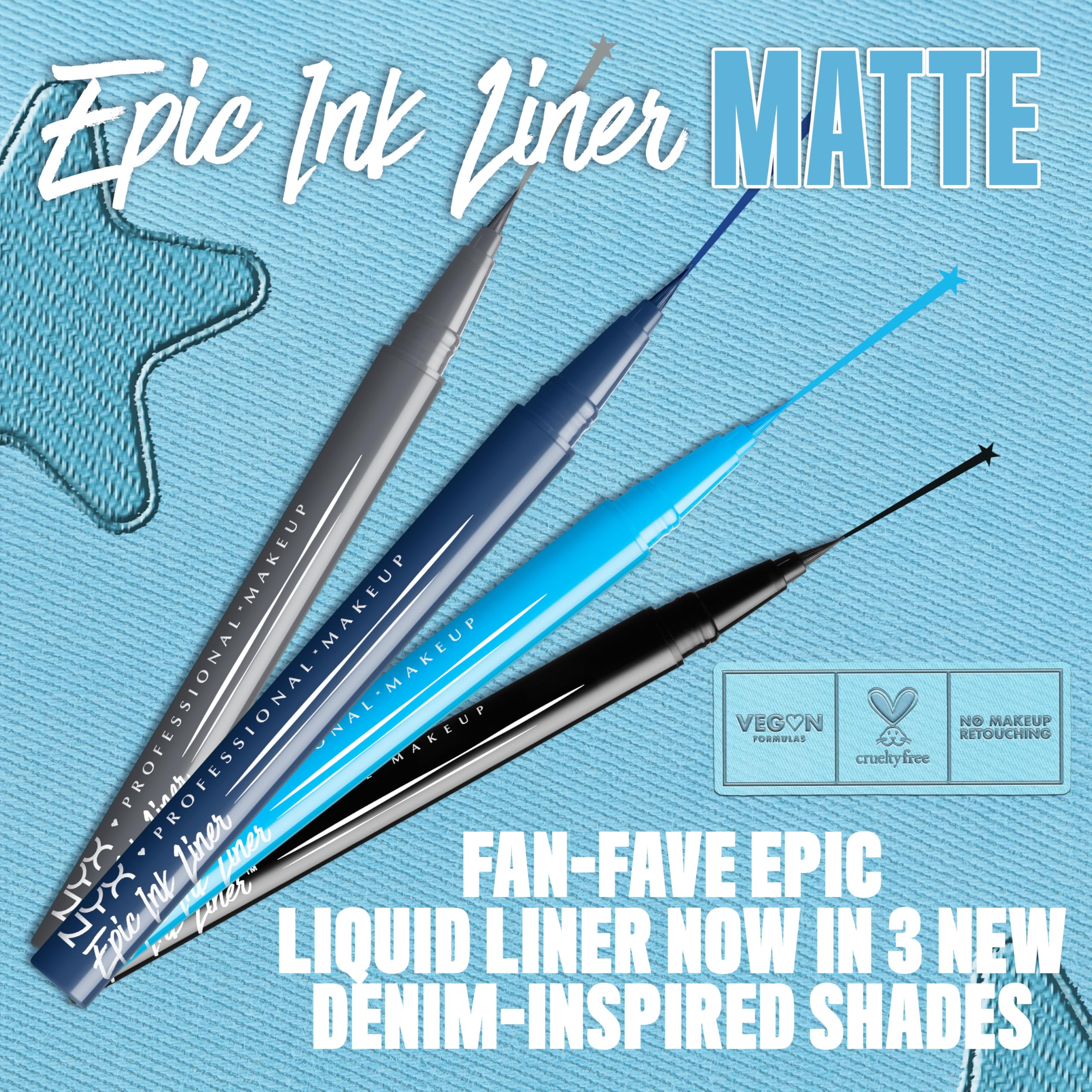 NYX Epic Ink Liner navy wear test demonstrates long-lasting matte finish