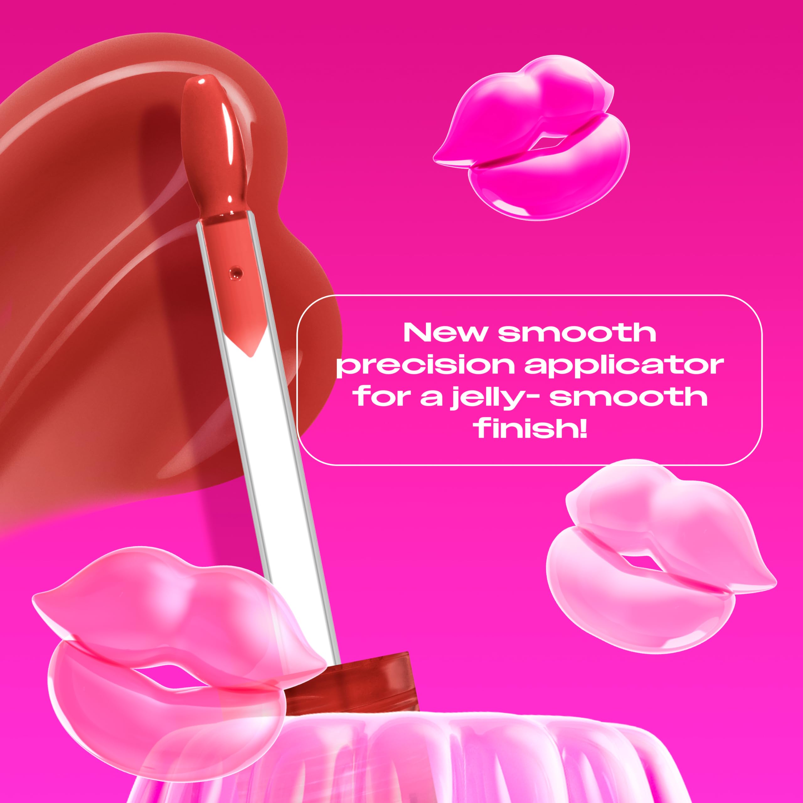 NYX Jelly Job Lip Gloss shimmer shades display range for glassy color.