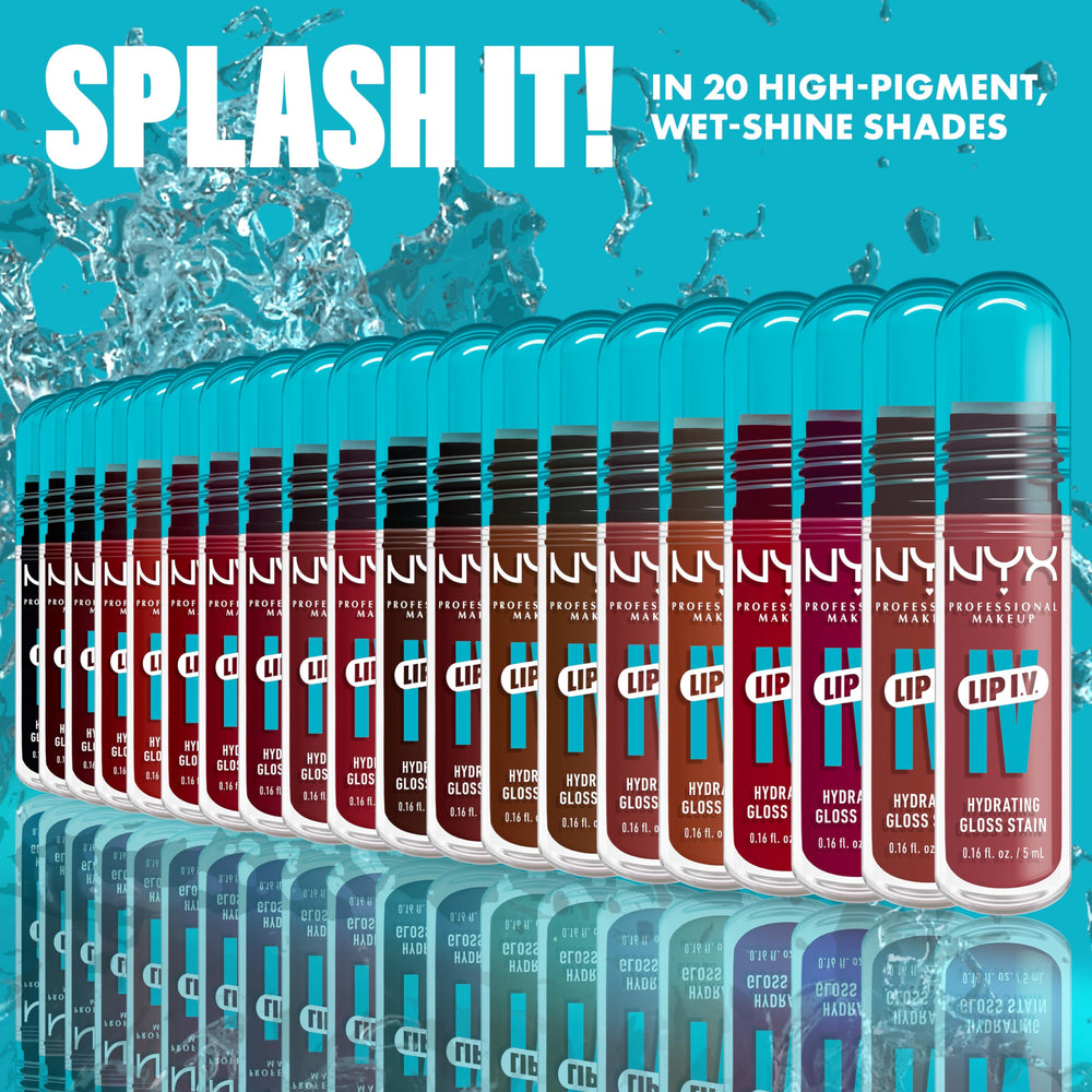 Up to 12 hours hydration and color with Lip IV Hydrating Glossy Lip Stain