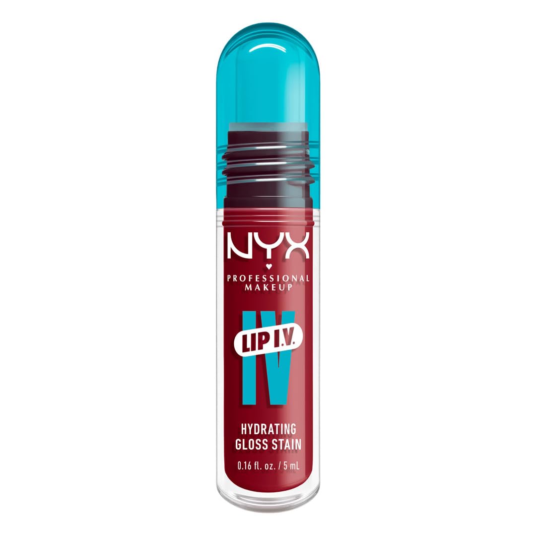 NYX Lip IV swatch on lip delivers natural-looking tint and hydration.