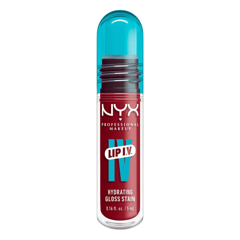 NYX Lip IV swatch on lip delivers natural-looking tint and hydration.