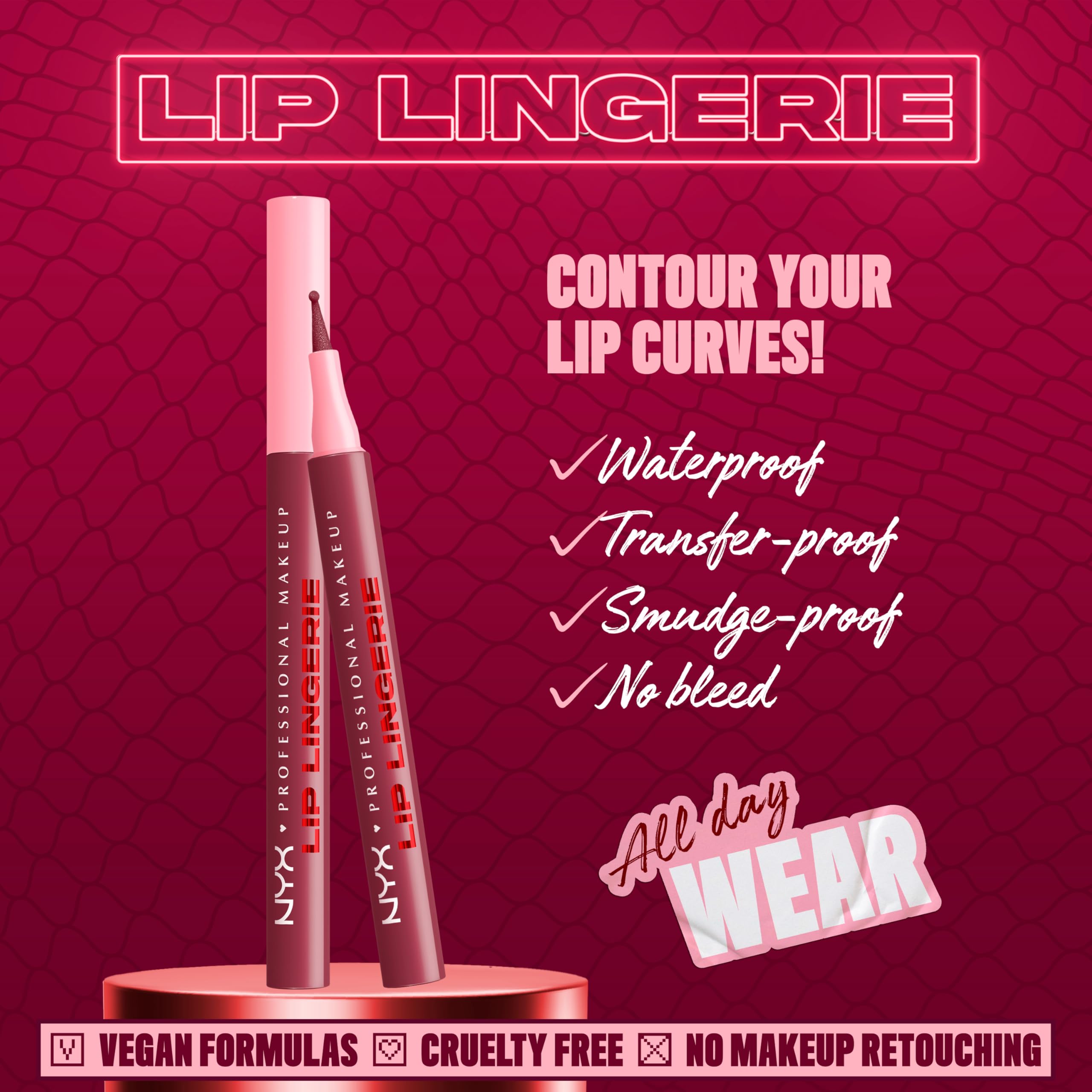 NYX Lip Lingerie Stain delivers all-day transfer-proof color.
