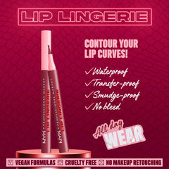NYX Lip Lingerie Stain delivers all-day transfer-proof color.