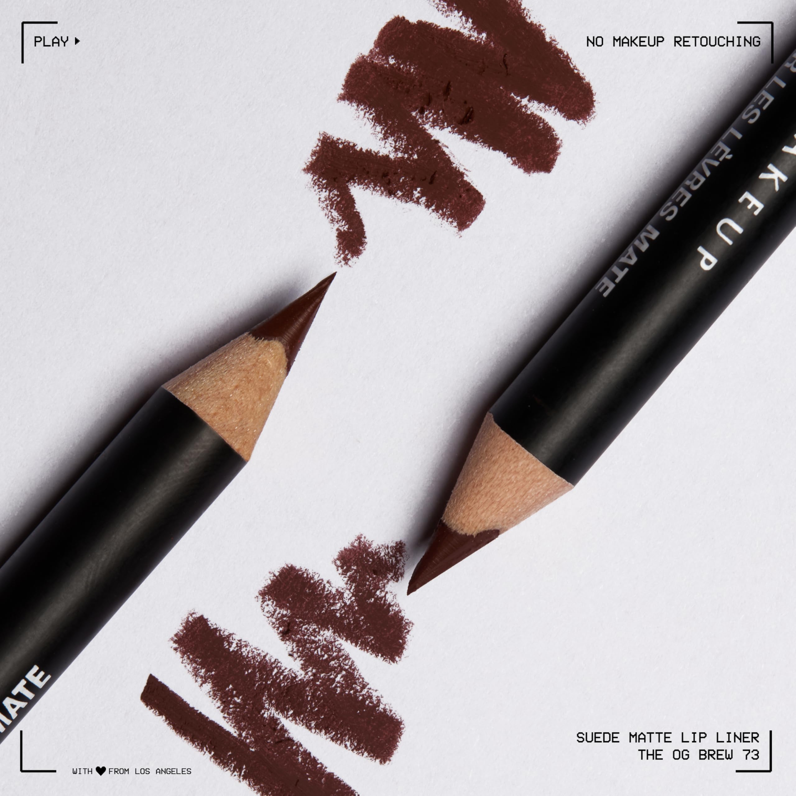 NYX Suede Matte Lip Liner applied to lips to create a smooth base for matte color.