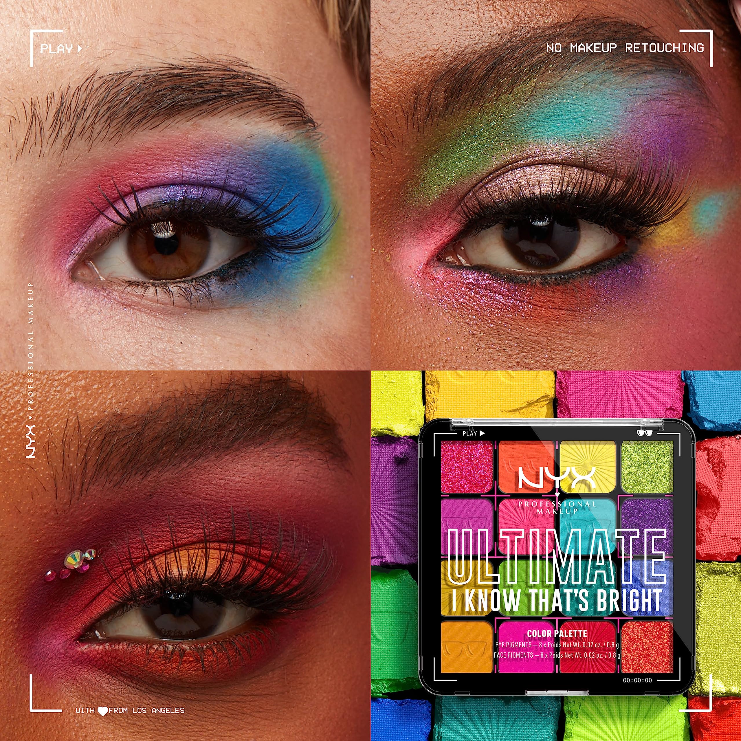 NYX Ultimate Shadow Palette matte and satin shades for everyday and night looks