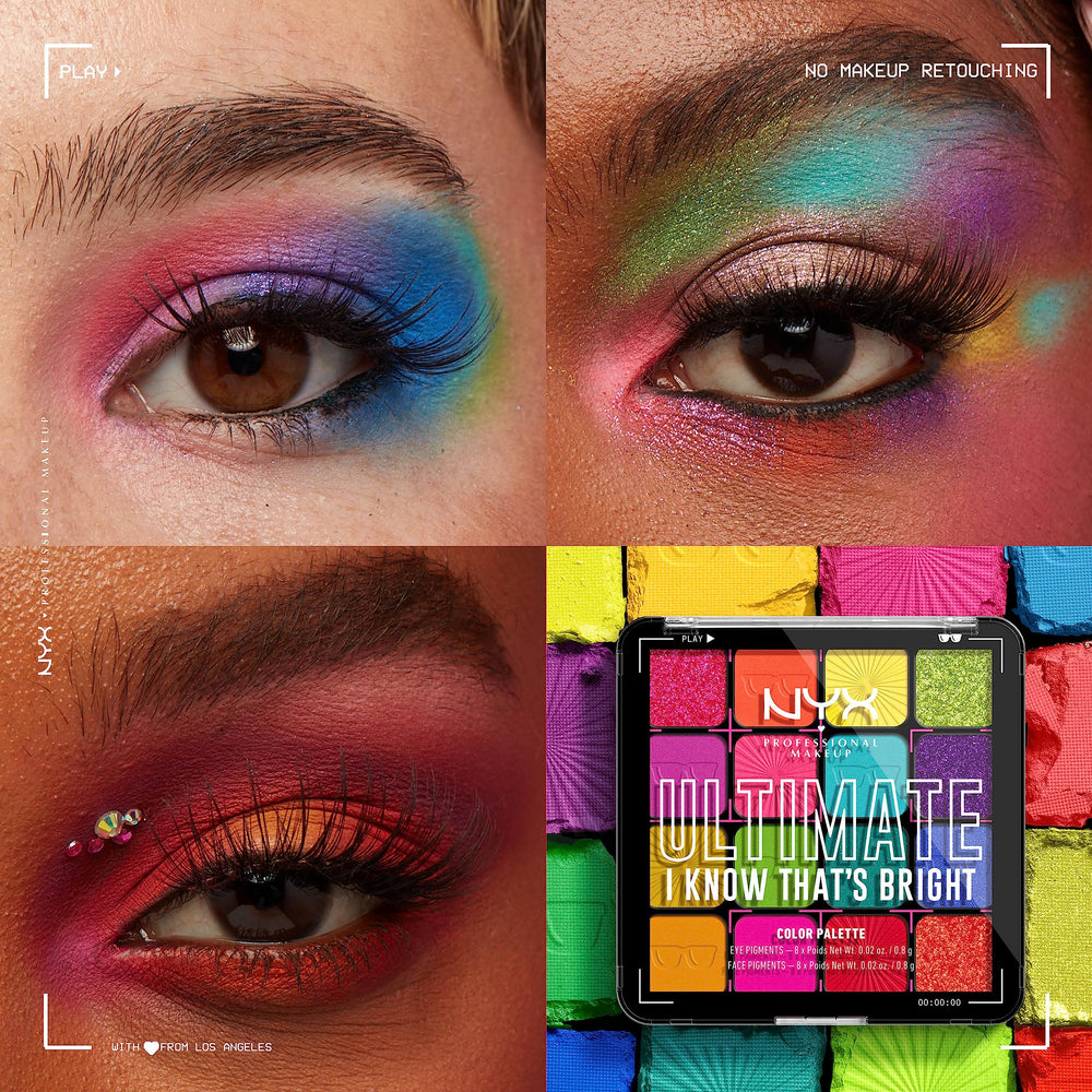 NYX Ultimate Shadow Palette matte and satin shades for everyday and night looks