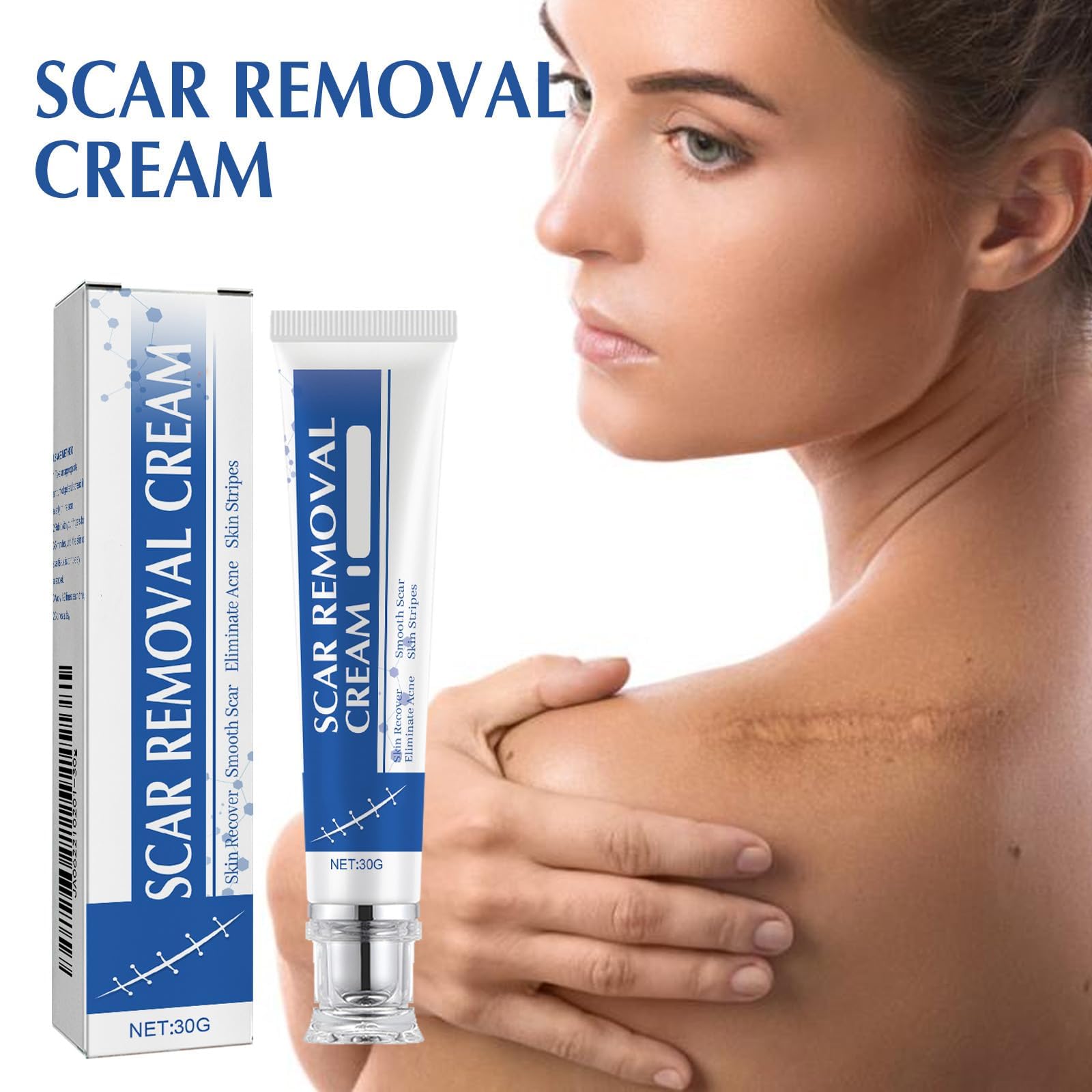 NYYQYYN Silicone Scar Gel bottle showing quick-drying, breathable film for comfortable scar care.