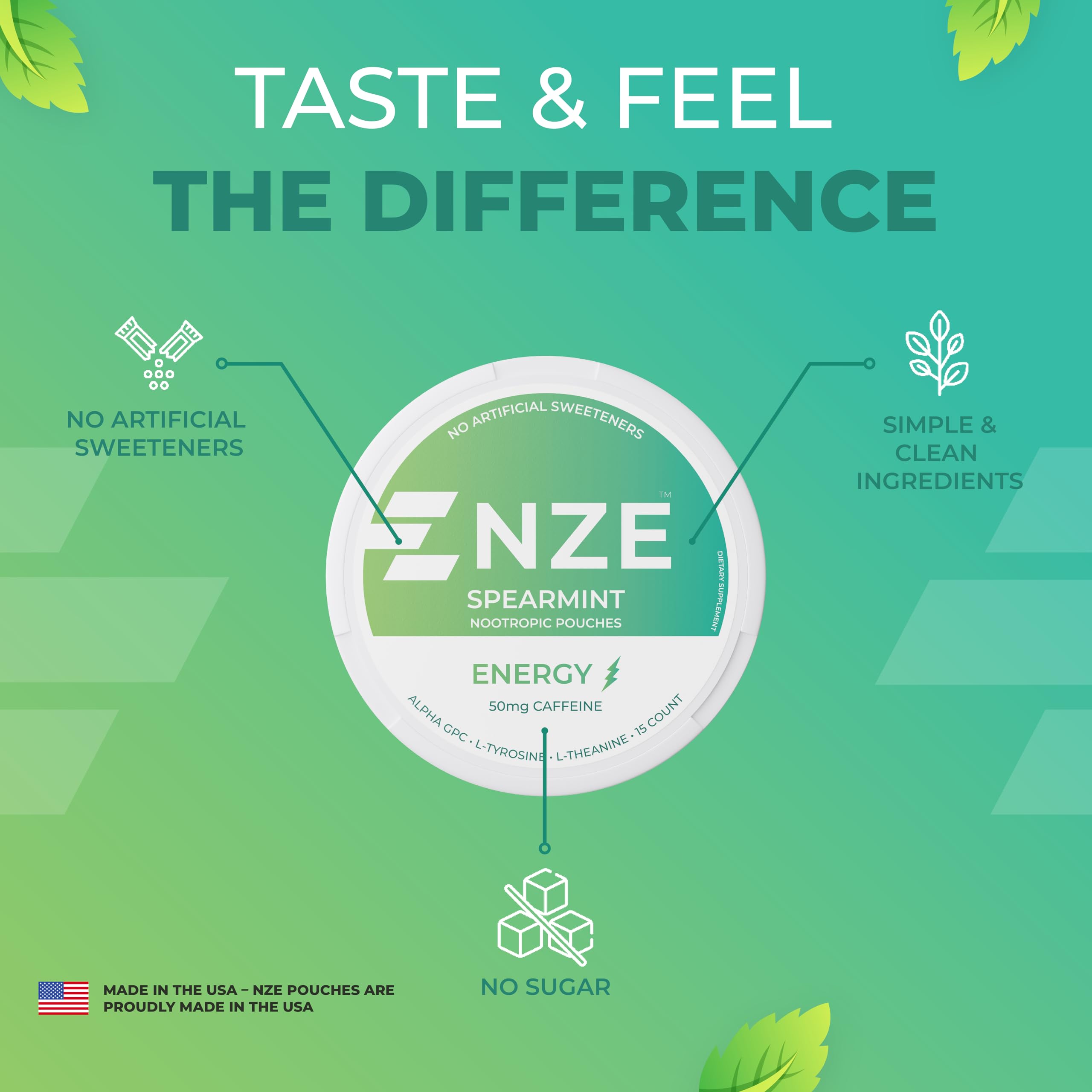 NZE Spearmint flavor with no sugar or artificial sweeteners