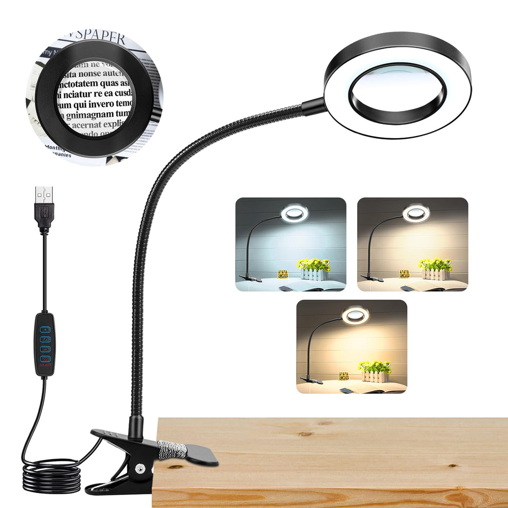 NZQXJXZ 10X magnifying glass with light for close up tasks