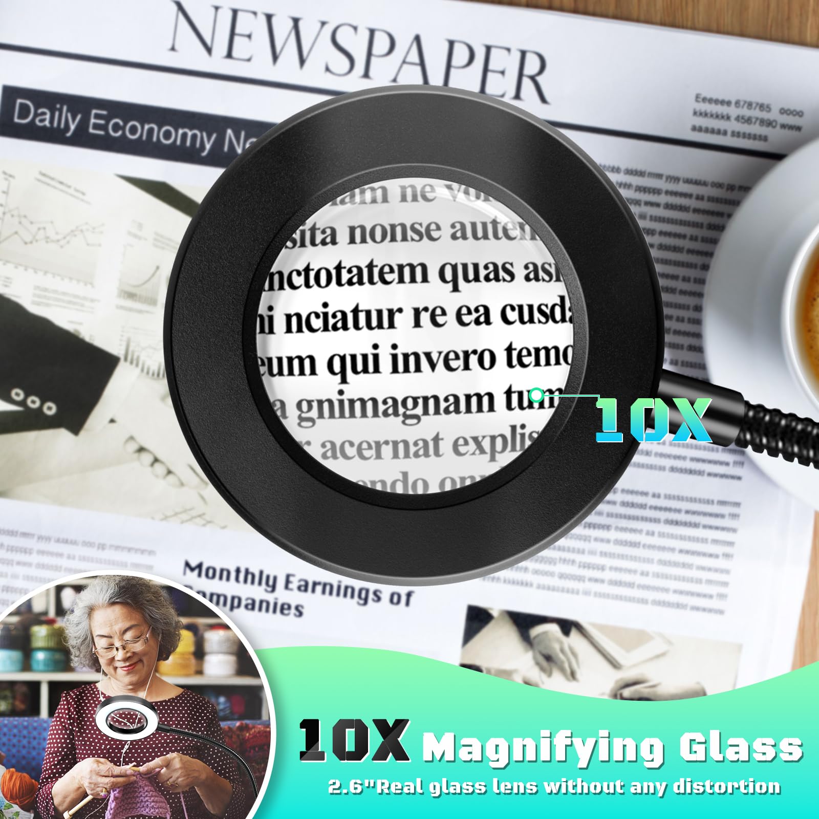 NZQXJXZ clip-on magnifier arm for hands-free repairs and crafts