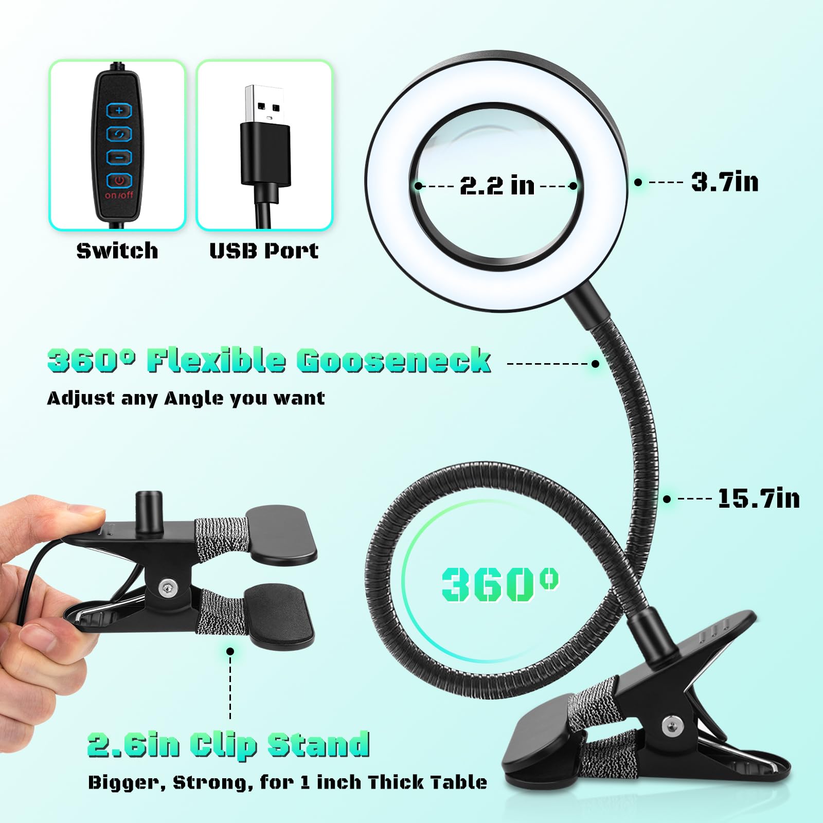 NZQXJXZ stable alloy clip magnifier attaches securely to edges