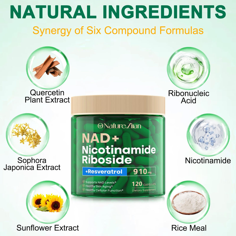 Nicotinamide riboside with resveratrol blend promotes daily vitality.