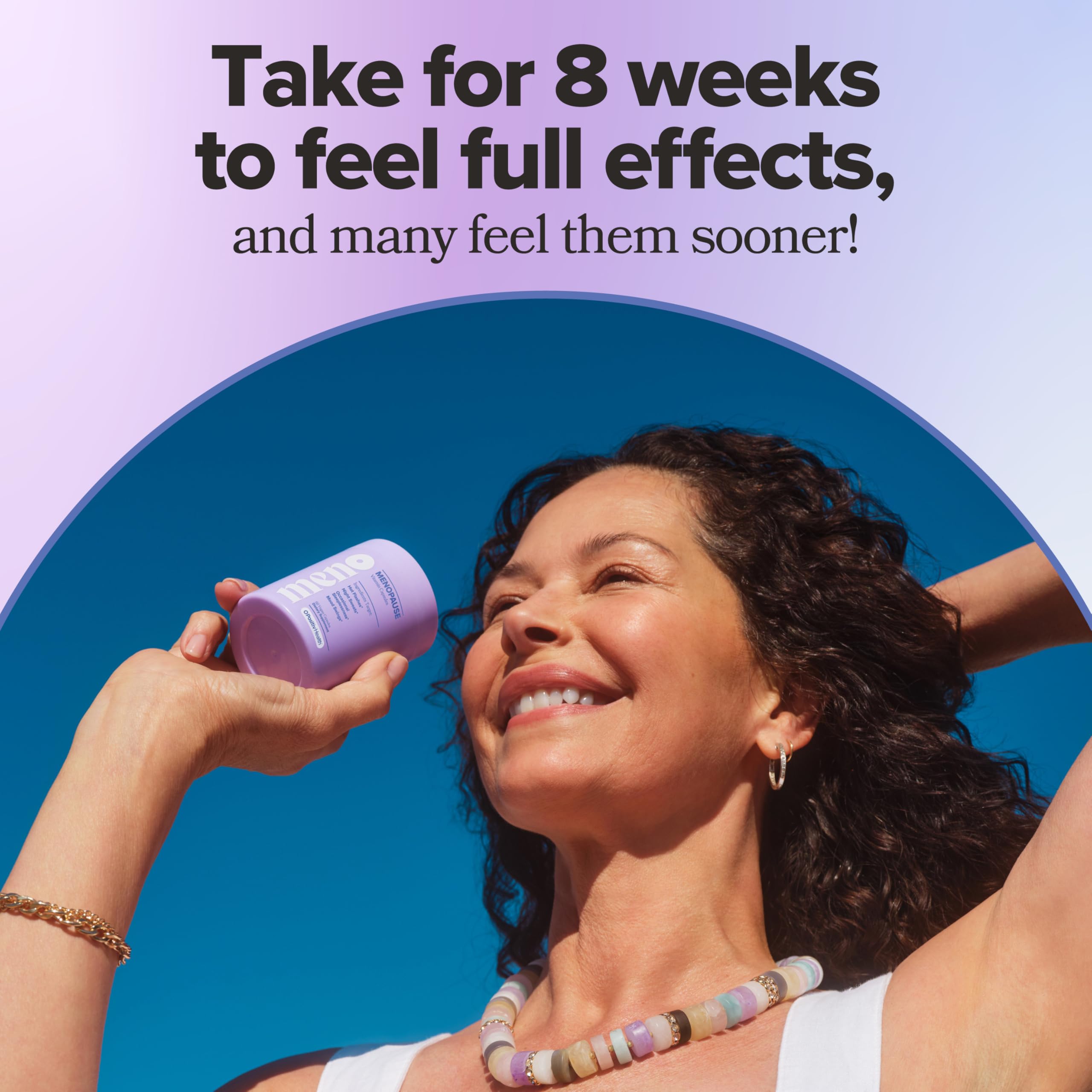 O Positiv MENO ingredients close-up with D3 and B6 to support mood and energy.