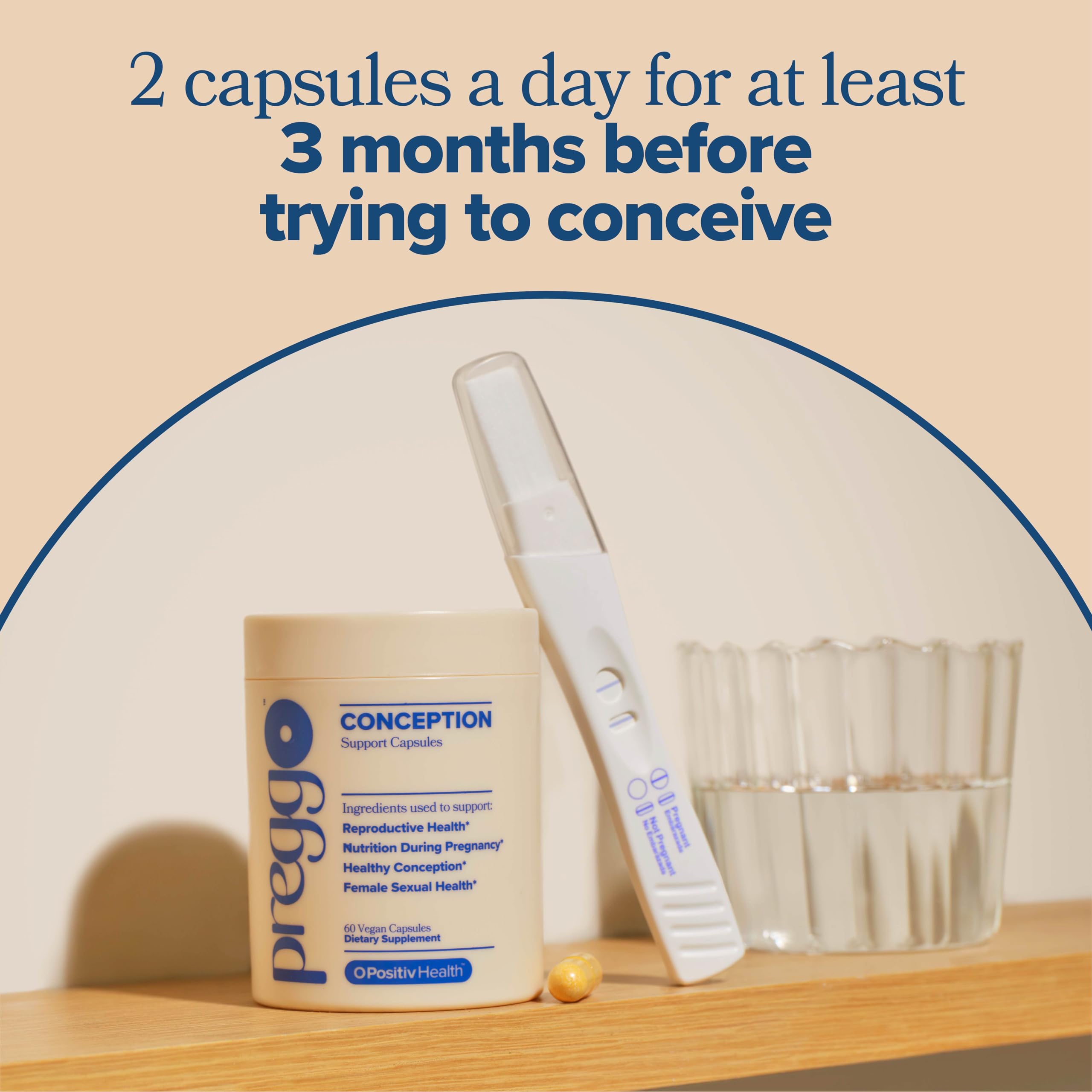 O Positiv Prego vegan omega-3 focus capsules suggesting balanced nutrition