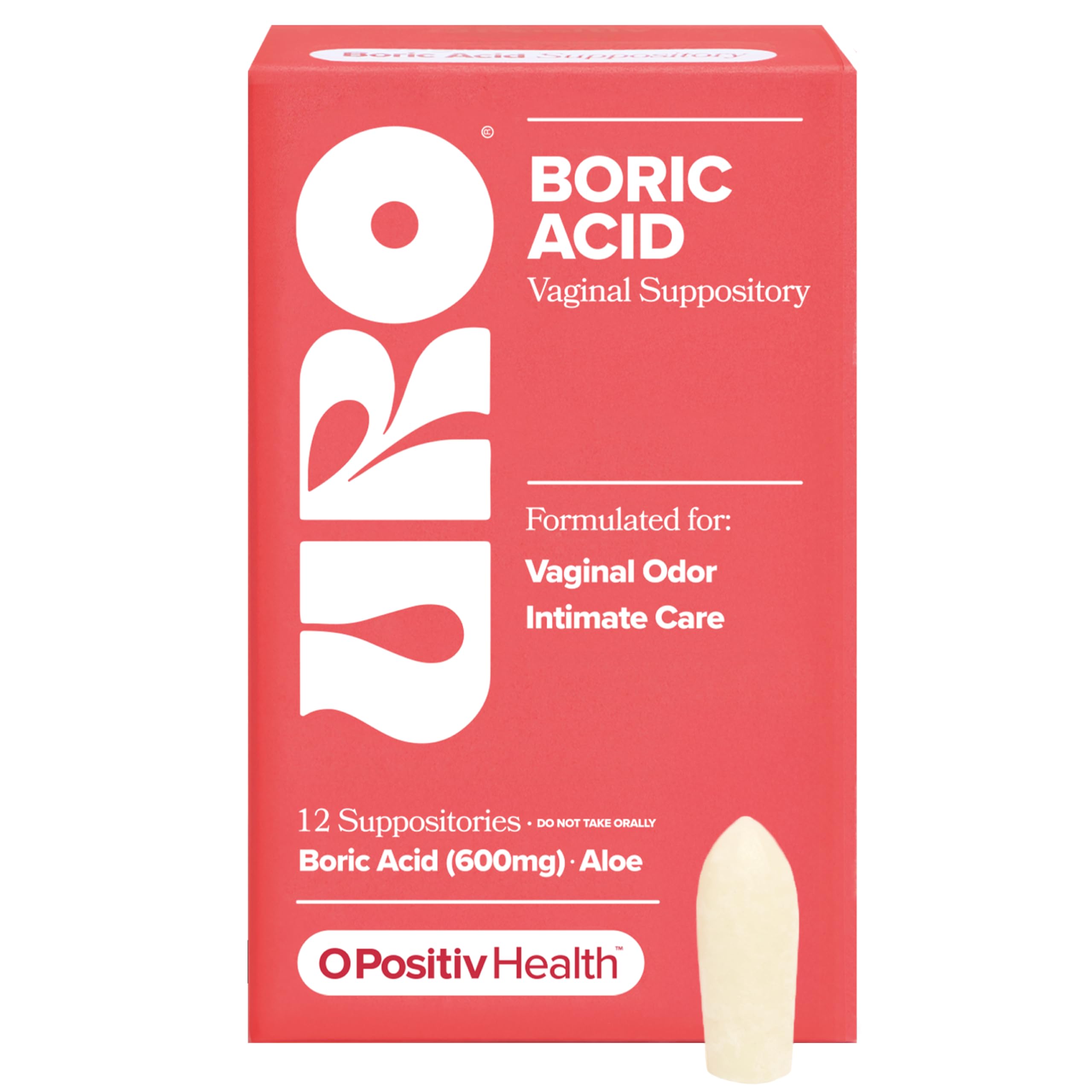O Positiv URO boric acid vaginal suppository pack for daily balance support