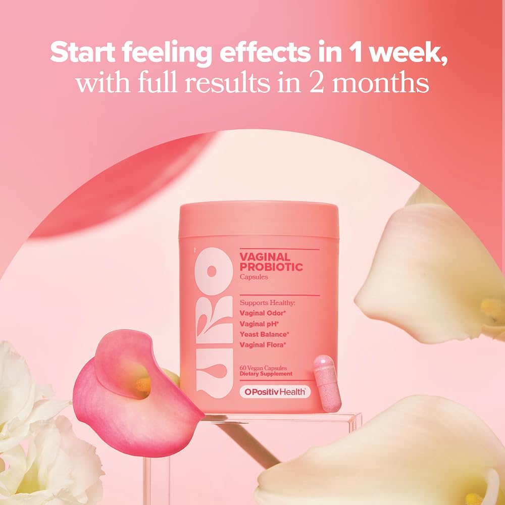 O Positiv URO close-up capsules ready for daily vaginal health support.