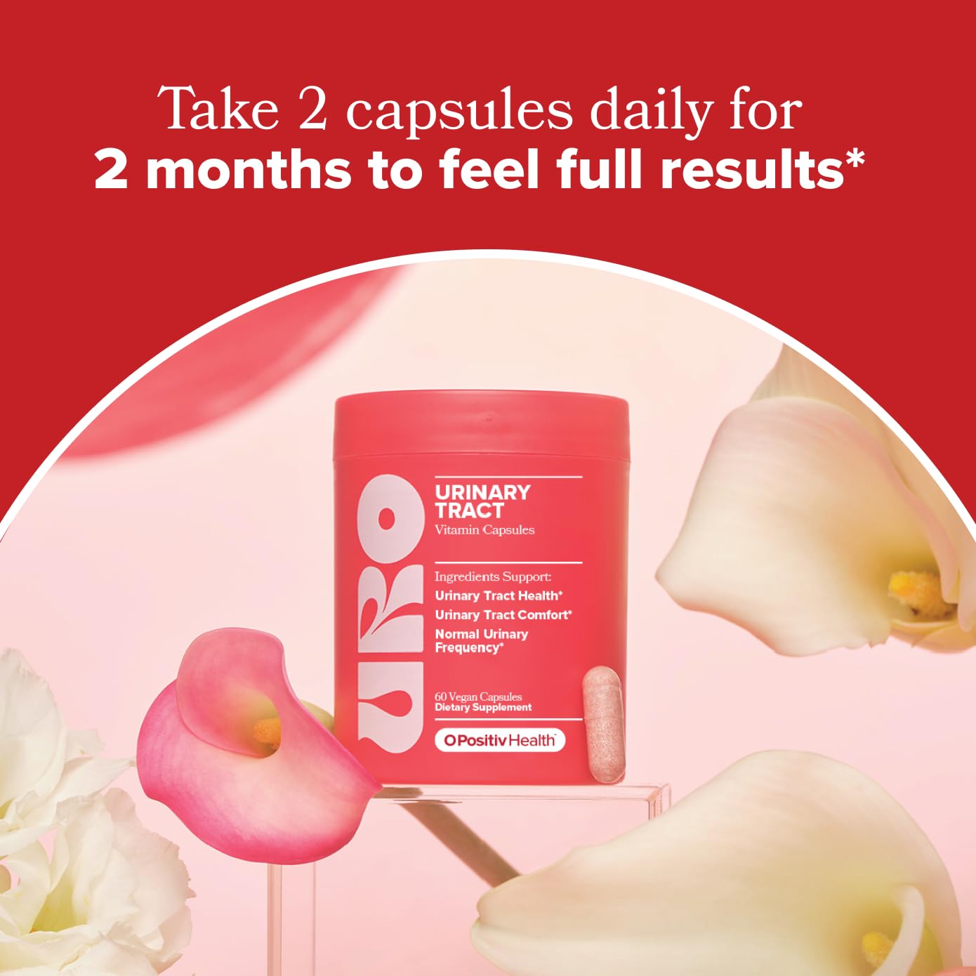 O Positiv URO D-Mannose and Vitamin C capsules for daily routine