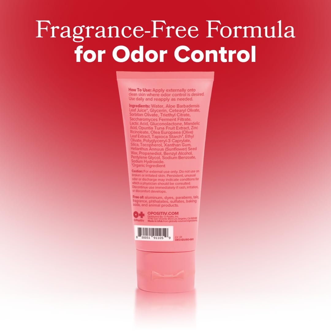 Close-up of creamy texture and branding of O Positiv URO