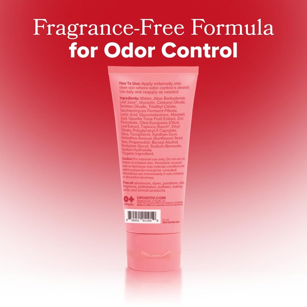 Close-up of creamy texture and branding of O Positiv URO
