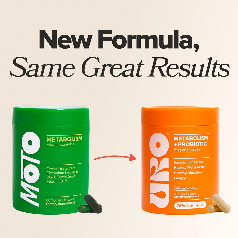 Front label of O Positiv URO Metabolism, vegan capsules for a clean daily routine