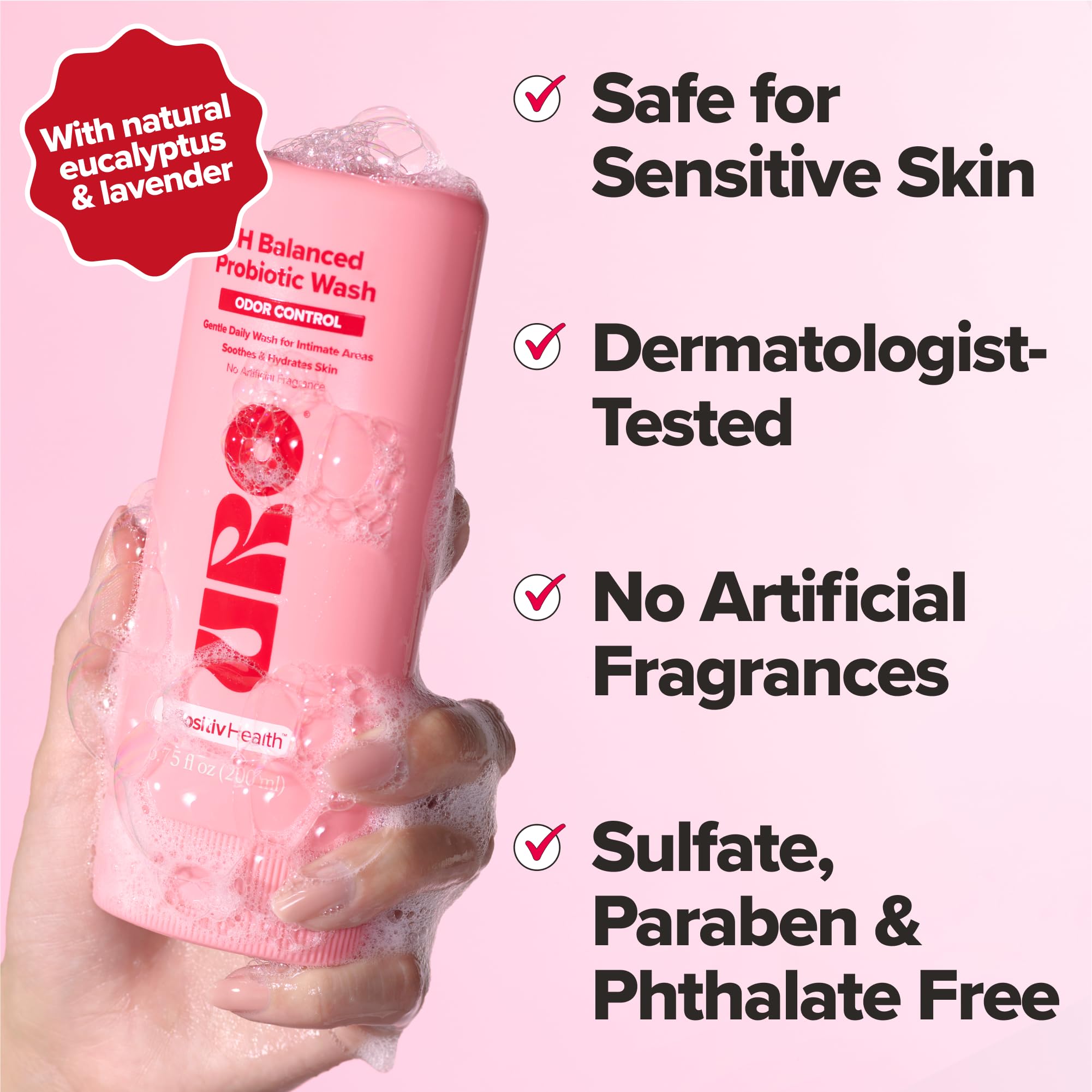 Shower scene with O Positiv URO wash for a refreshing daily routine