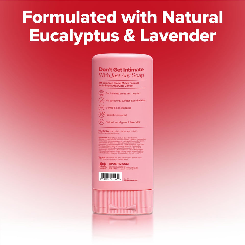 Paraben-free, sulfate-free, and phthalate-free label on O Positiv URO wash