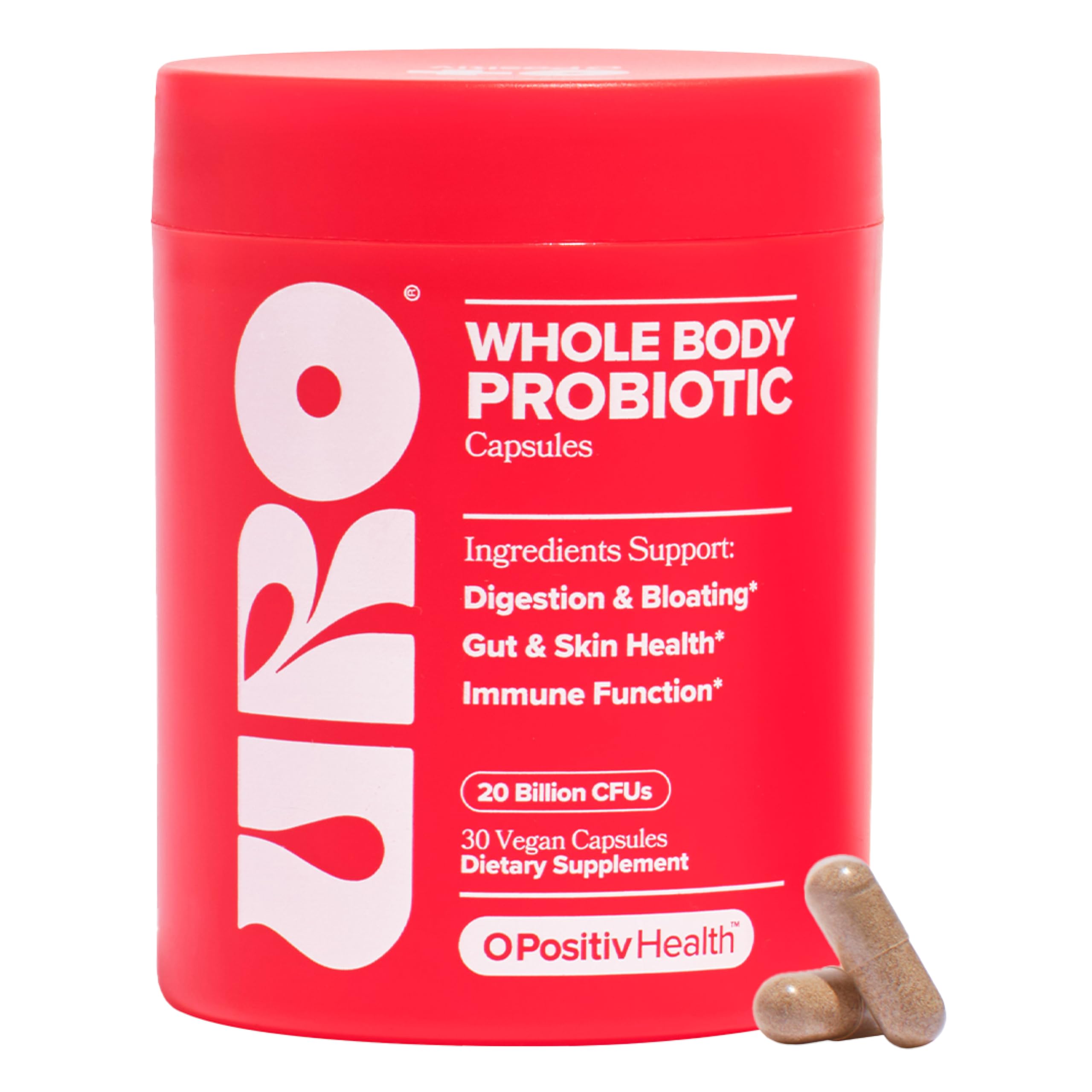 O Positiv URO probiotic bottle on shelf supports vaginal and gut health
