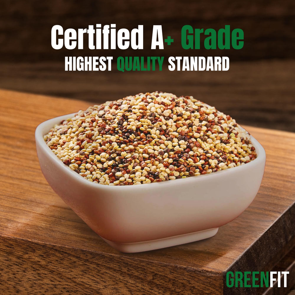OA QUINOA Non-GMO Organic label on the bag underscores clean, trustworthy ingredients.