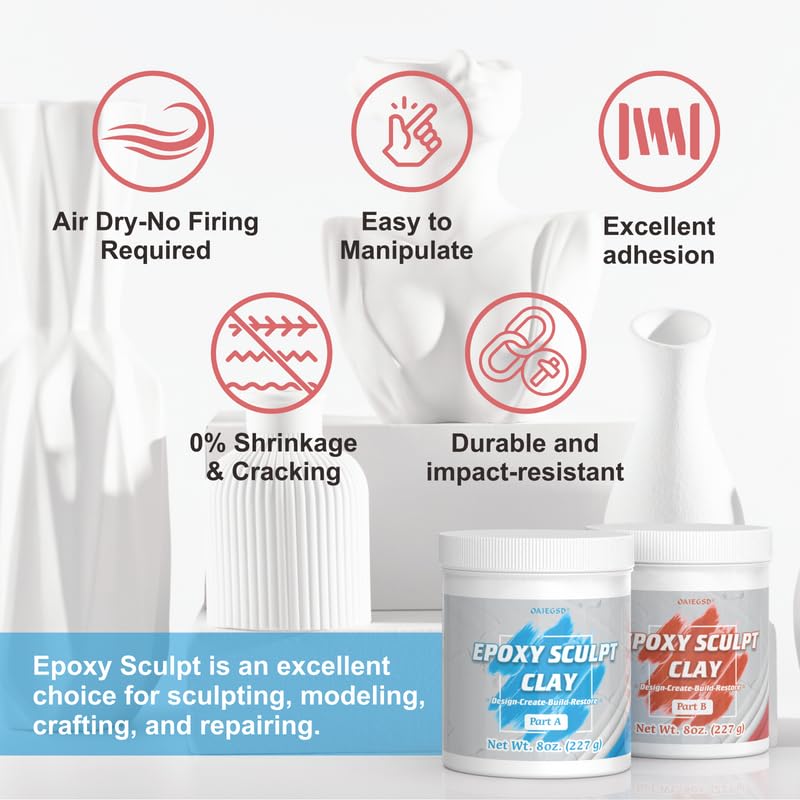 OAIEGSD epoxy putty mixed in equal parts for smooth modeling.