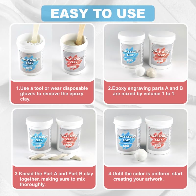 OAIEGSD epoxy putty self-hardening at room temperature for convenient use.