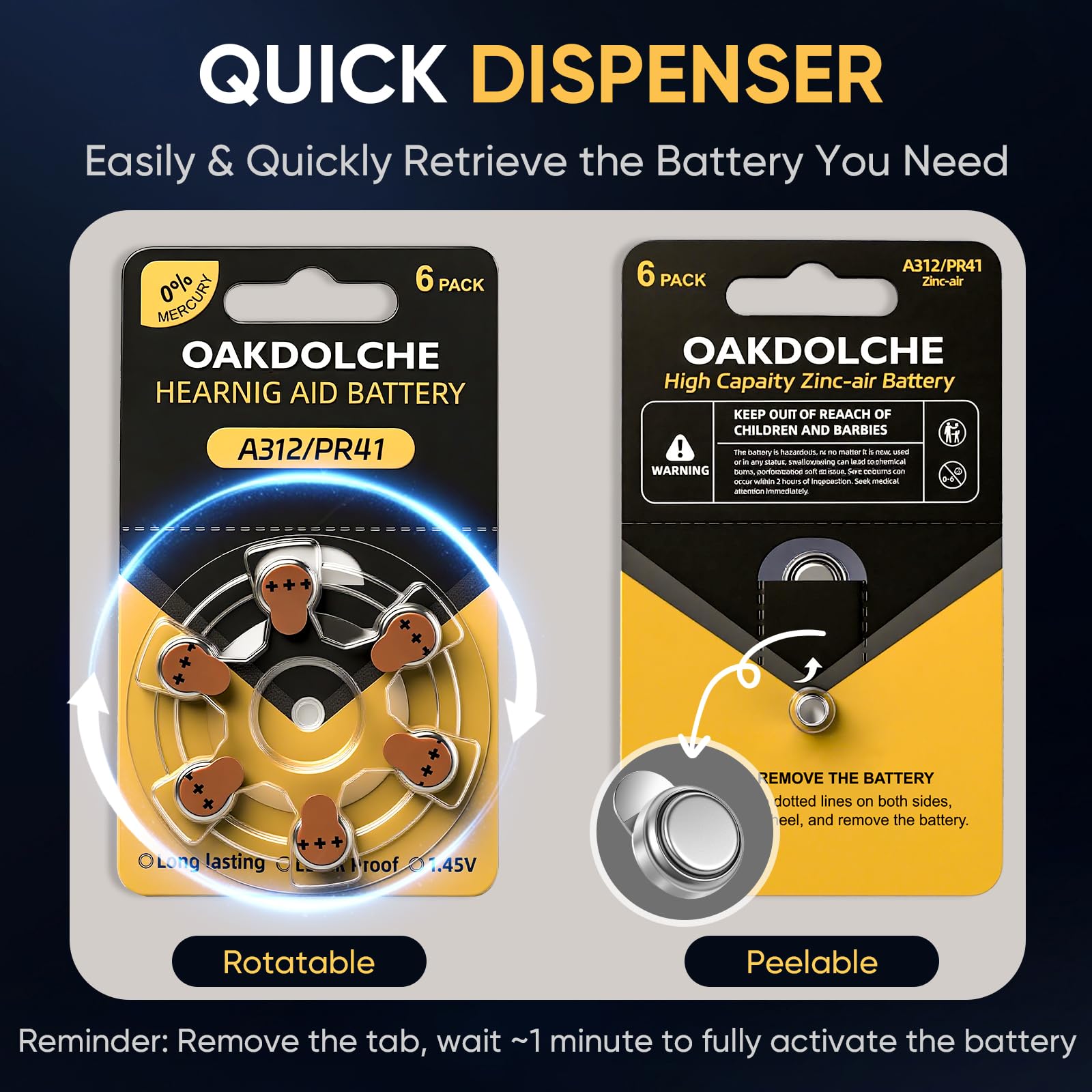 OAKDOLCHE 312 batteries suitable for remotes and toys