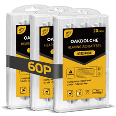 OAKDOLCHE Size 312 battery pack for daily hearing aid use