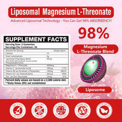 Oakevlp magnesium threonate gummies close-up highlighting strawberry flavor and chewable convenience.