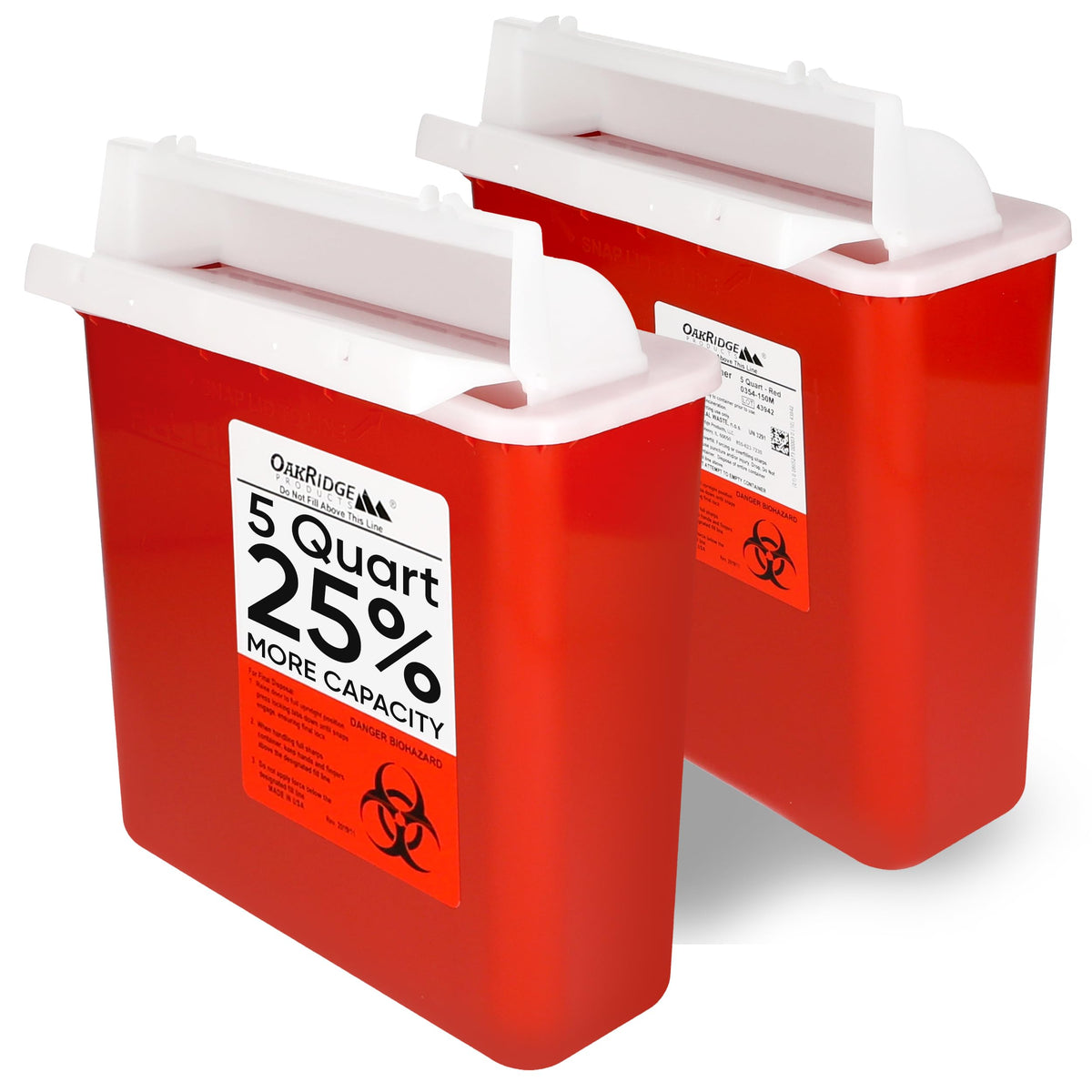 Oakridge sharps container 5-quart lid for safe home disposal