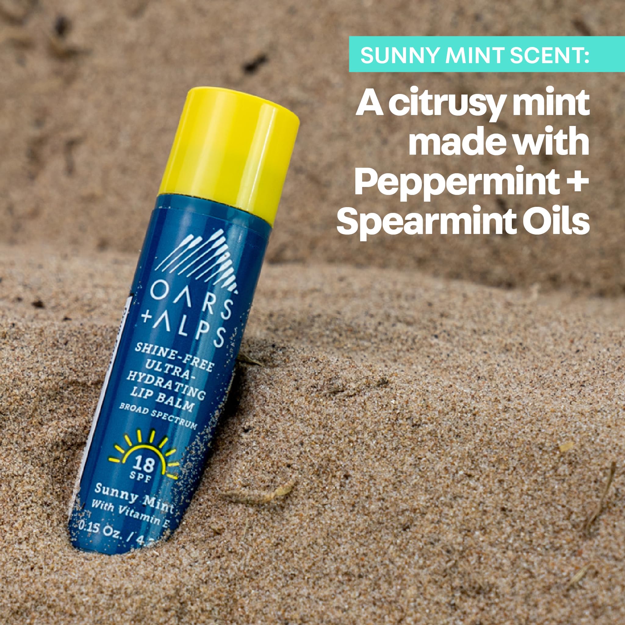 Oars + Alps 80-minute water resistance shown for persistent lip protection