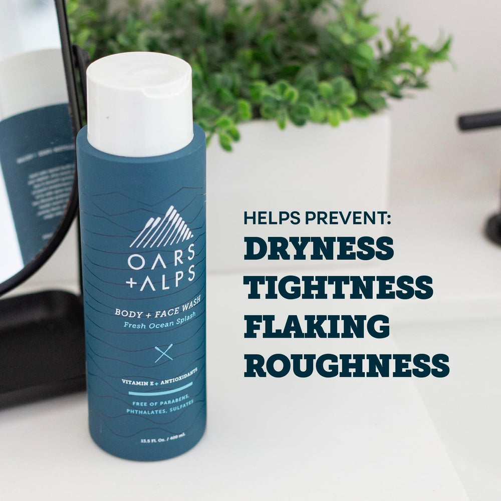 Oars + Alps vegan cruelty-free badge visible for ethical skincare claims.
